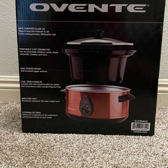 Copper Slow Cooker 3.5QT with Tempered Glass Lid - Picture 4 of 7